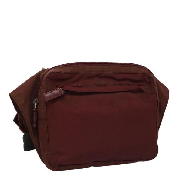 PRADA Shoulder Bag Nylon Red Silver